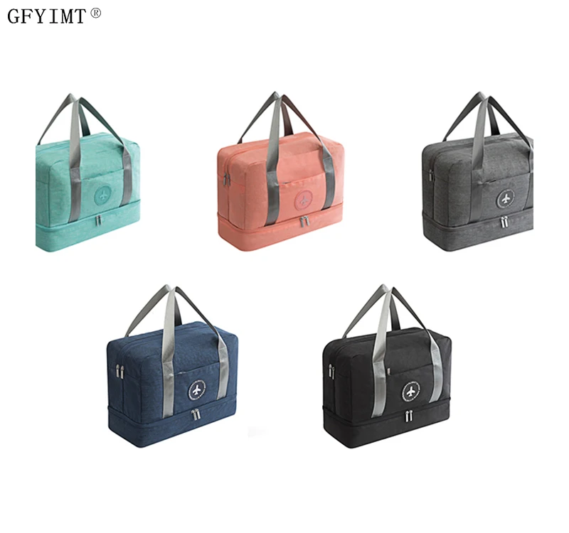 Waterproof Travel Large Capacity Double Layer Beach Bag Portable Duffle Bags Packing Cube Weekend Bags Cationic Fabric New KUER