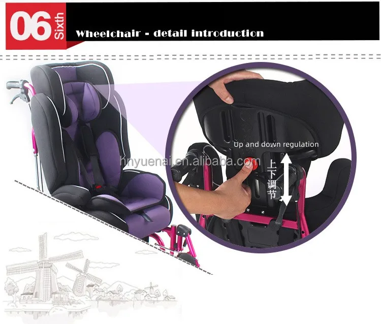 Medical Supplies Quadriplegic Cerebral Palsy Wheelchairs for Children Aluminum Light Weight Wheelchair Hot Sale Good Price