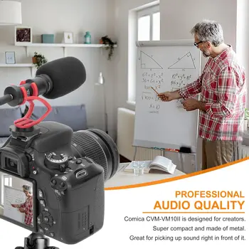 Camera Microphone,Comica CVM-VM10II Professional Video Microphone With Shock Mount, Deadcat,Compact Shotgun Mic Compatible With detail image