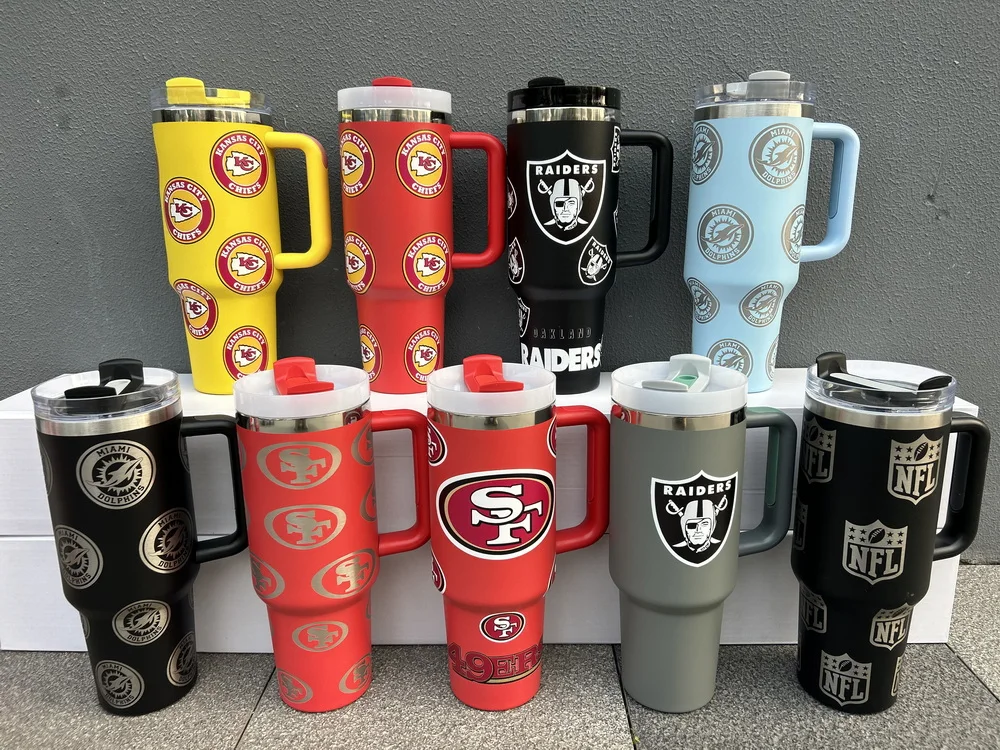 Personalized 40oz Stainless Steel San Francisco Tumblers Football Teams KC  Chiefs 49ers Coffee Mug Handle Office Cup Large| Alibaba.com