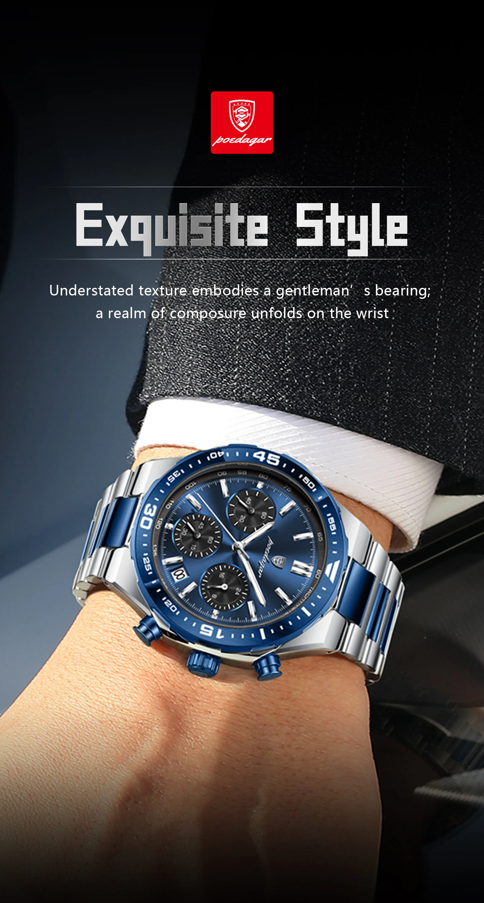 Poedagar 697 Business Chronograph Men's Watch