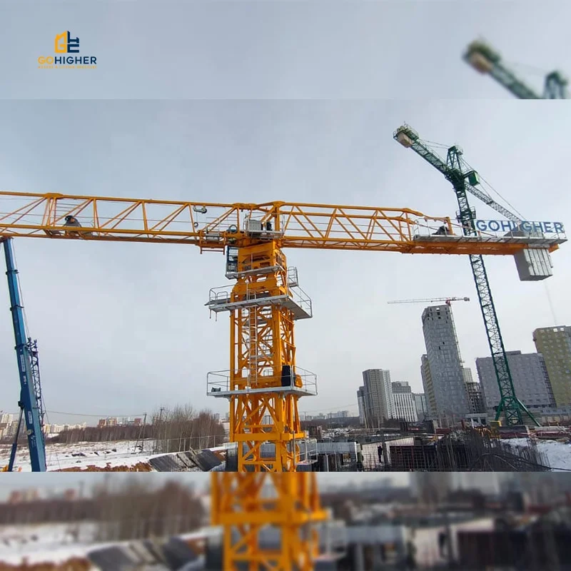 TopKit Tower Crane Qtz160 Qtz250 7030 10 Tons 70m Mast 1.2m 18 Tons Hammerhead Tower Crane for Construction Site