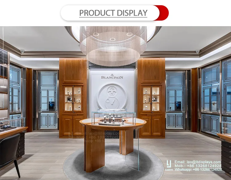 Custom Watch Counter Display Stand For Watch Shop Retail Display Wall