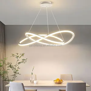 Modern Minimalist LED Hanging Light Double Sided Luxurious Irregular Oval Pendant for Restaurant Living Room Double Sided