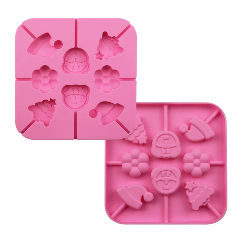BPA Free Easy  Release  Multi Designs and Shapes Silicone Press Mold for Kids DIY Chocolate Candy Lollipop Mold
