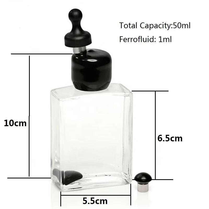 Fantastic Pressure Relief Magnetic Ferrofluid Toy Demo Ferrofluid Magnetic Liquid Sealing Display in a Bottle