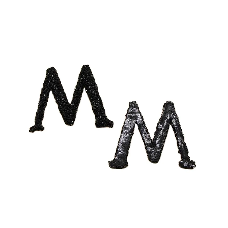Free sample Luxury rhinestone logo patch applique designer patches famous brands stickers