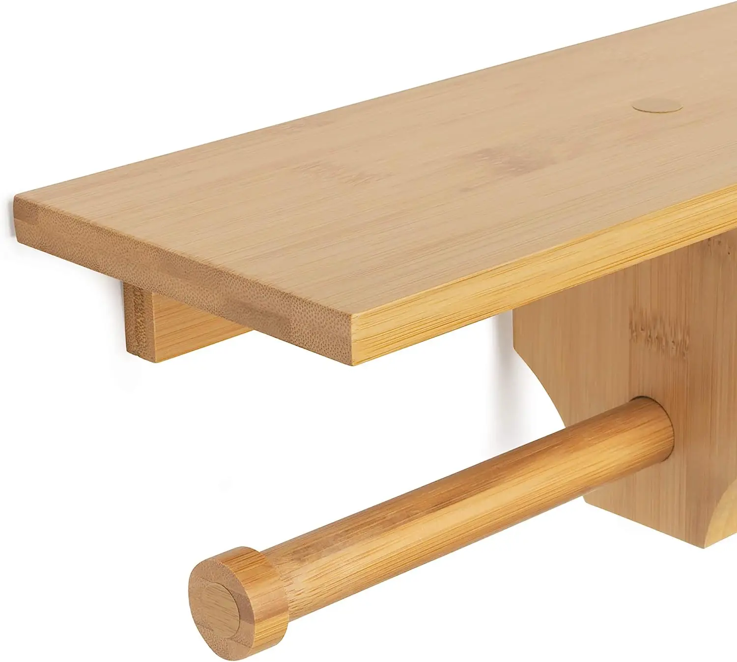 product bamboo toilet paper holder with shelf   wall mounted double roll tissue dispenser with storage shelf for bathroom sturdy-1