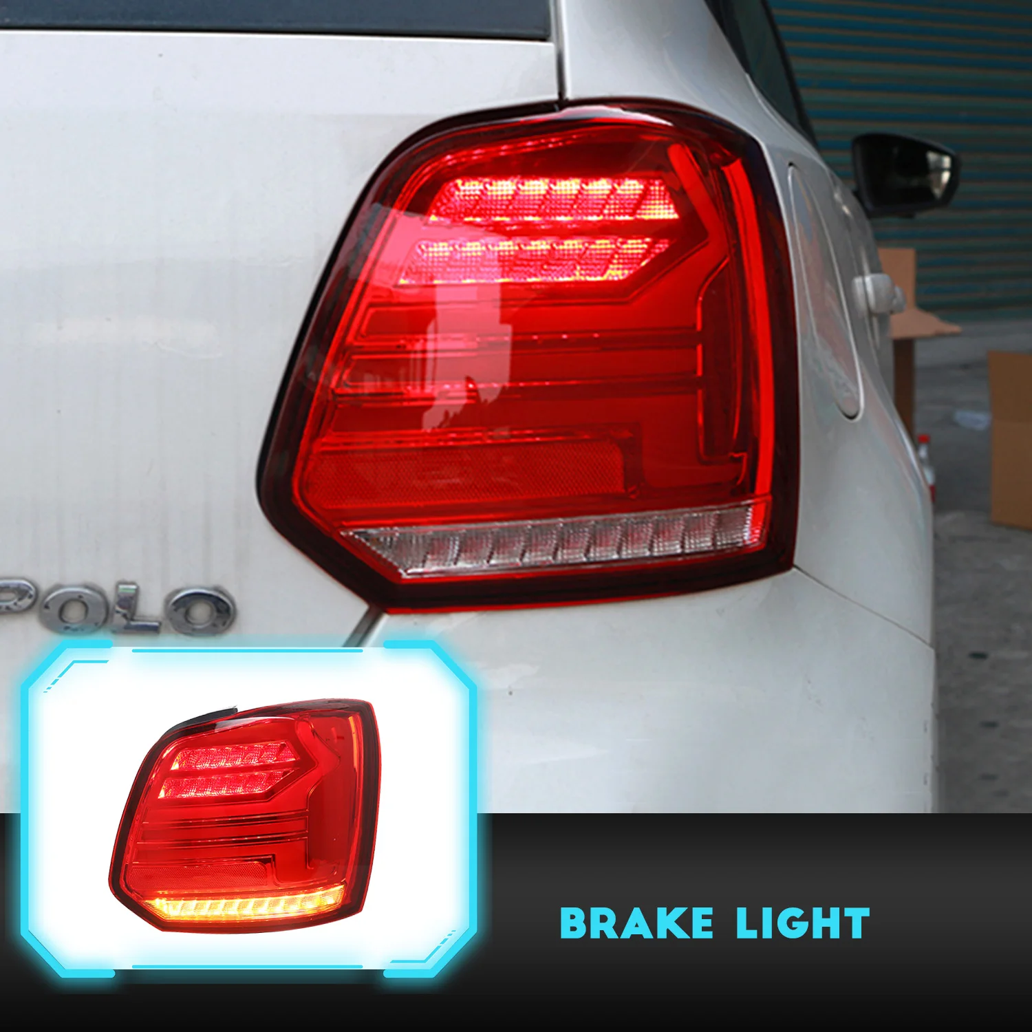 HCMOTIONZ Popular Dynamic Turn Signal Vento Ameo Polo MK5 Vivo Sedan LED Tail Lights 2010-2018 Car Back Rear Lamps for VW Polo