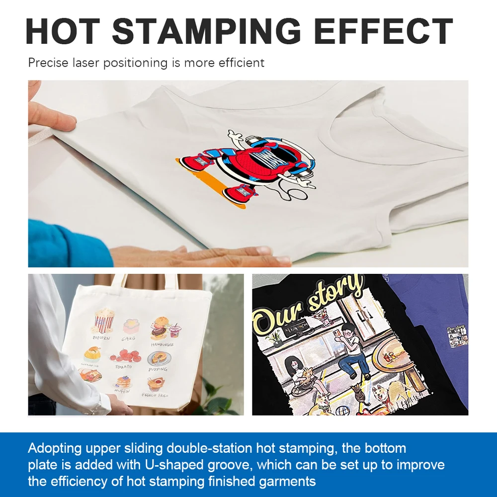 Factory Hot Sell Electric Air Pressure Pneumatic Automatic Dual-Position Heat Transfer Printing Press Machine - Image 6