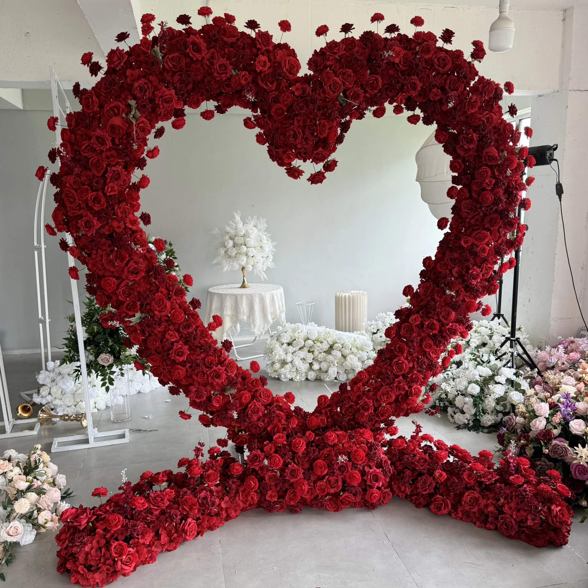 Proposal Engagement Decoration Red Roses Centerpieces Heart Shape Flower  Arch for Wedding Decor Different Types to Customize