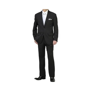 New Arrival Men's Black Business Suits Polyester Rayon Anti-Shrink Single Breasted Plus Size Breathable Windproof Waterproof