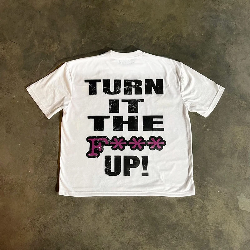 Streetwear Oversized Hip Hop Screen Print Tshirt Custom Logo Summer