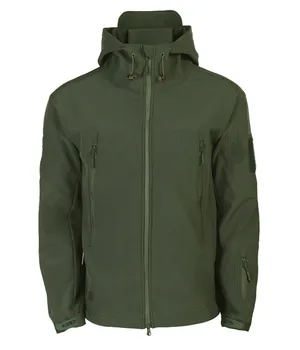 Wholesale OEM Softshell Jacket Men Outdoor Windproof Hooded Tactical Military Coat Windbreaker Thermal Fleece Hiking Jackets