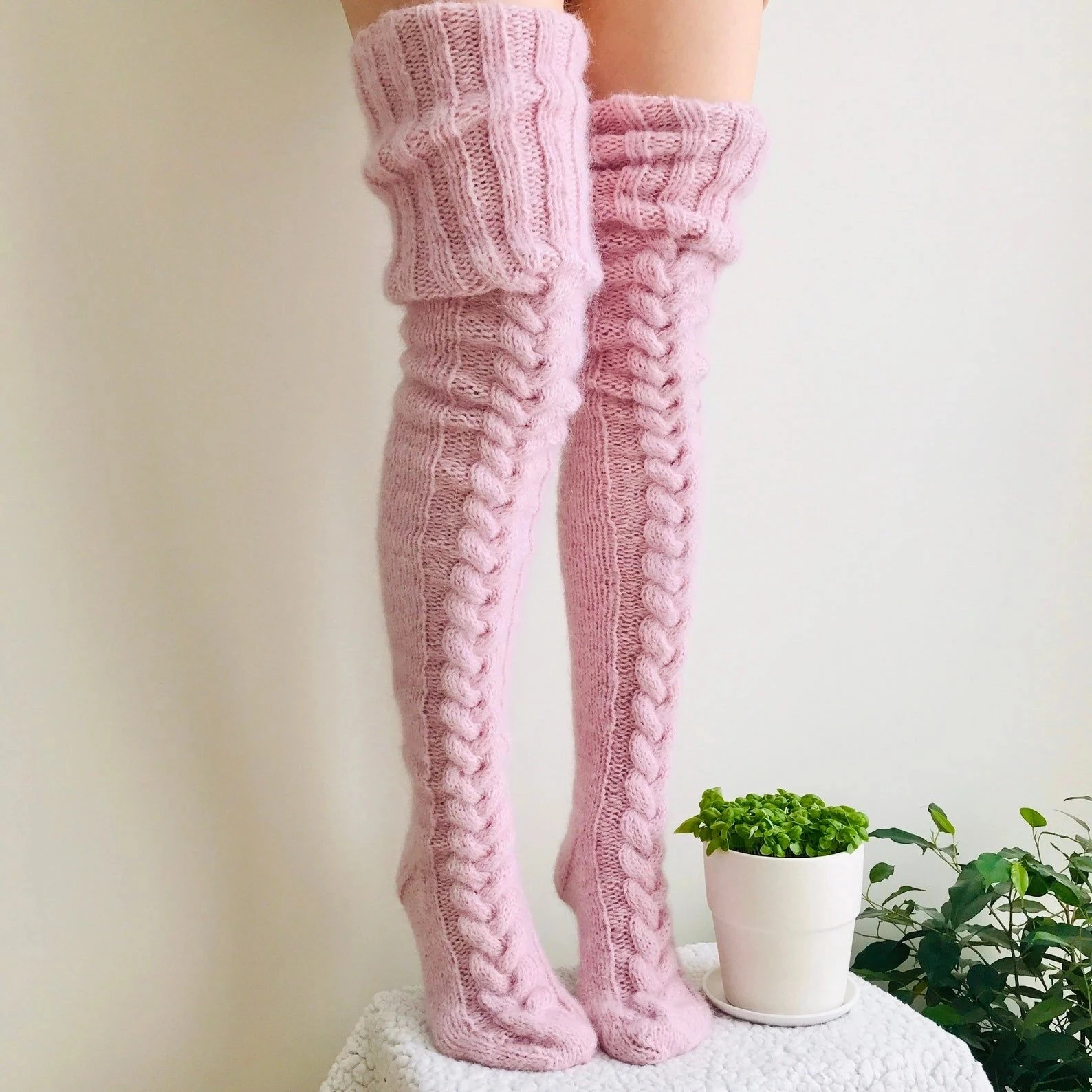 Hot selling Women winter leg warmers thigh high socks over the knee knitted  Warm Stockings Long Thigh Loose Fluffy slouch Socks| Alibaba.com