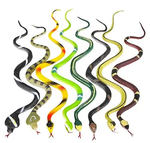 Rain Forest Snakes Realistic Rubber Snakes Assorted Colorful Plastic Snakes for Boy and Girls