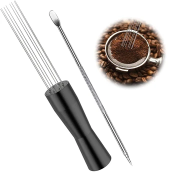 Espresso Coffee Stirrer, Stainless Steel Mini Whisk Wood Handle Espresso  distributor Tools for Espresso Stirring Distribution – Professional Coffee