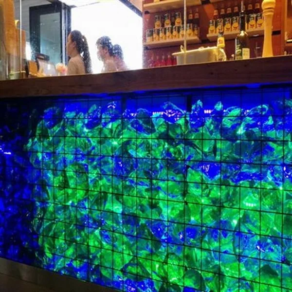 Home Decoration Garden Landscaping Ocean Blue Slag Glass Rocks for Gabion
