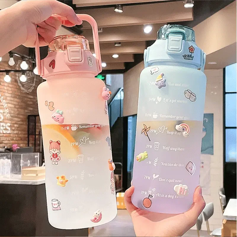 Gc 2l Water Bottle Botes Para Agua Vasos Motivacionales Botella De Agua ...