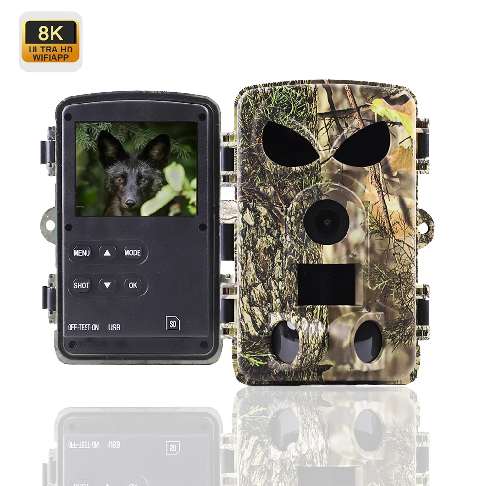 2024 High Quality Support APP 8K WIFI  600MP Trail Camera Trap Hunting Camera Wildlife Photo Traps for Outdoor Security
