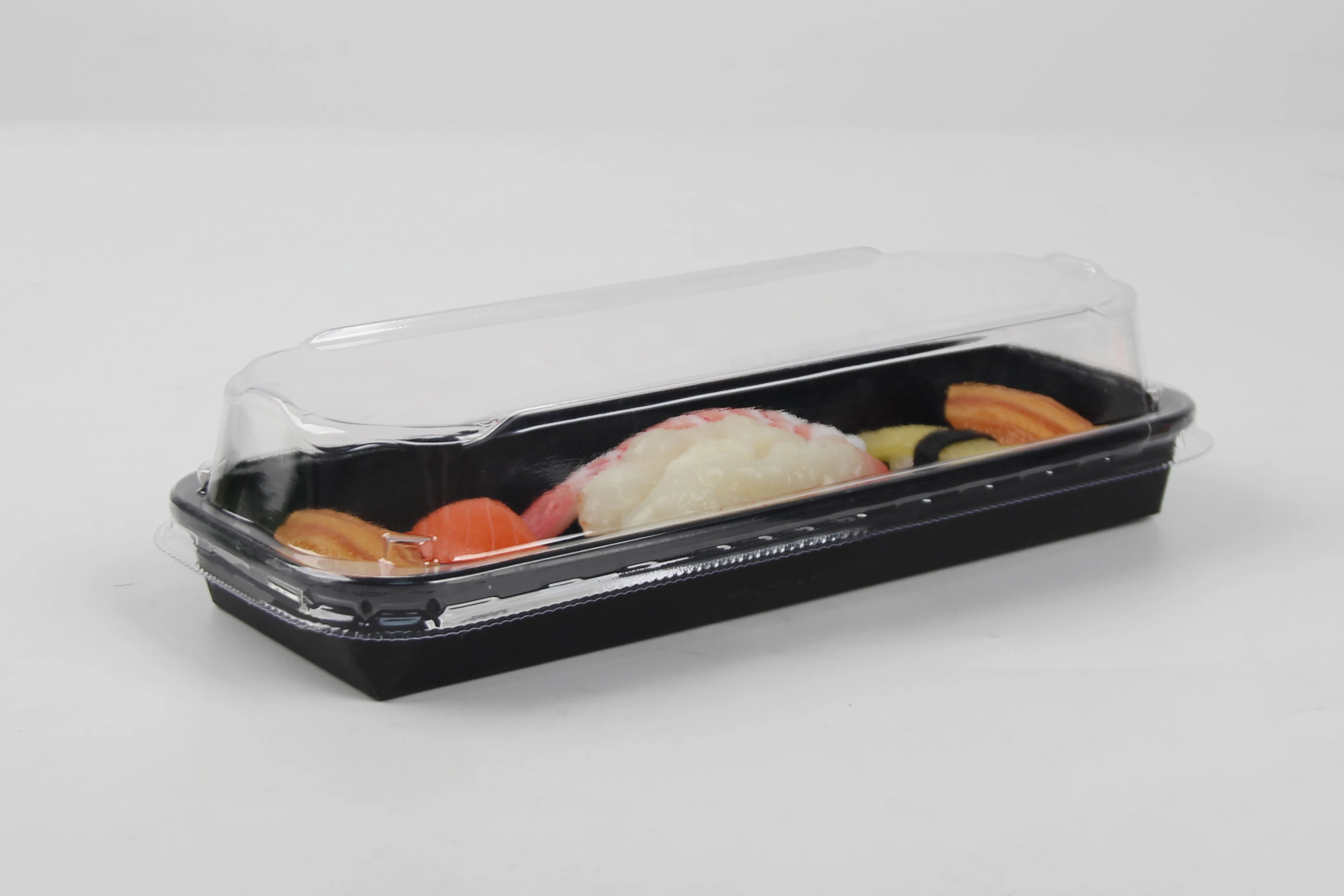 Restaurant Applicable Disposable Sushi Eco-friendly Takeaway Rectangular Kraft Sushi Luxury Sushi Tray with Lid factory