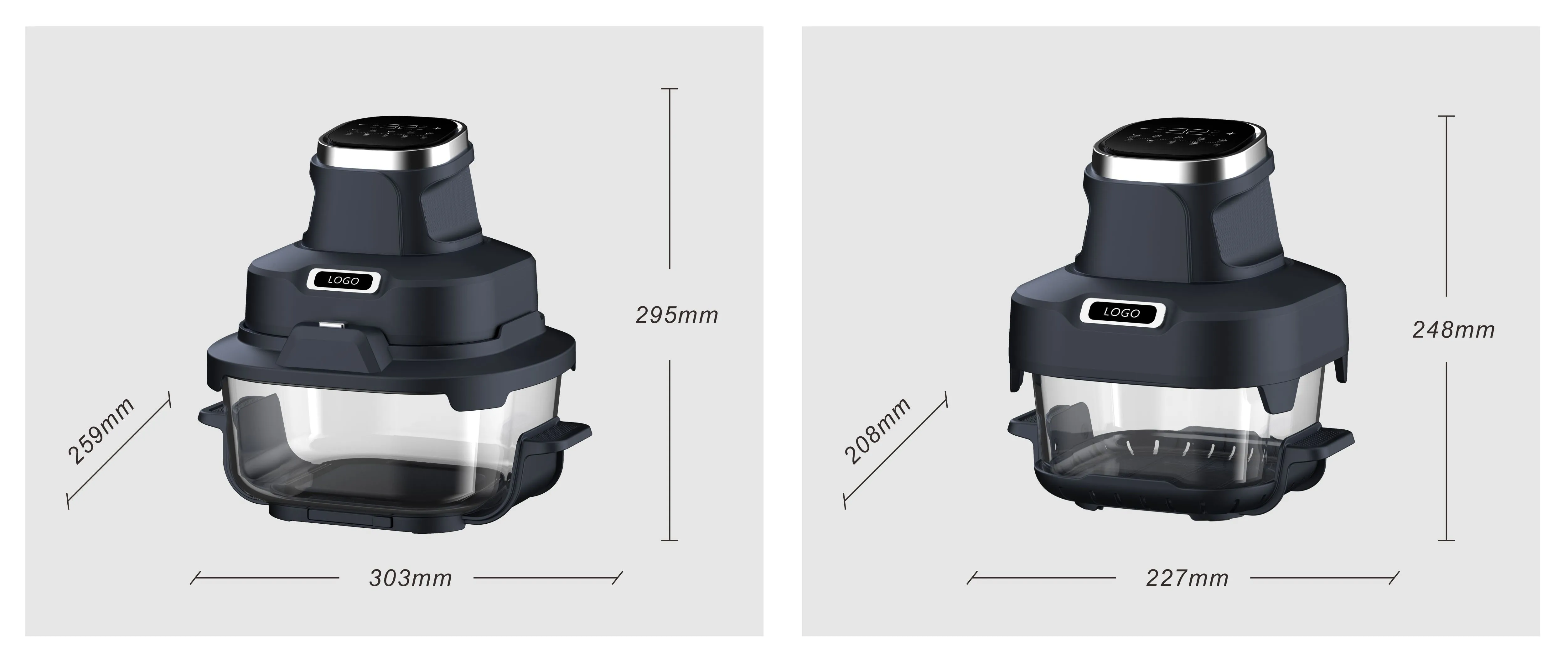 Crispy Intelligent Temperature Controlled Fully Automatic Electric Air Fryer Modern Squa aperçu 3