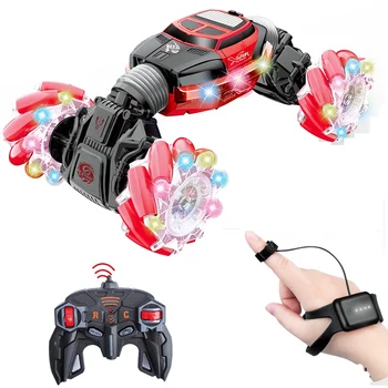 2020 Newest Amazon hot sale 2.4 GHZ 360 rolling climbing twist hand watch Rc toys gesture stunt remote control car