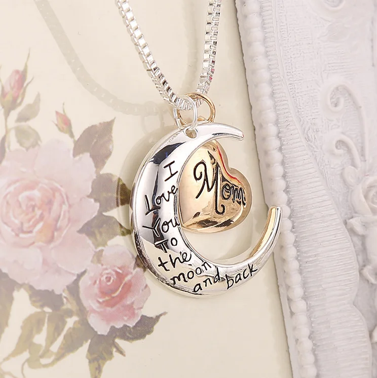 KunBead "I Love You To The Moon & Back" Necklace - Rose Gold Heart & Stars Pendant, 18" + 2" Extension - View #8