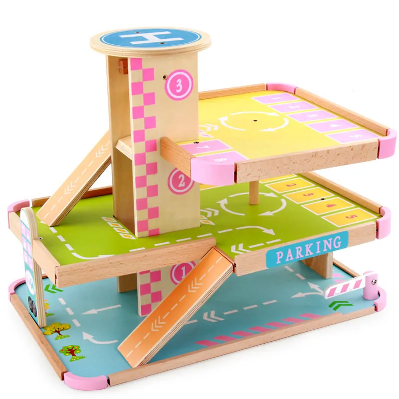 Новые детские игрушки детская деревянная имитация парковки рекламные для
