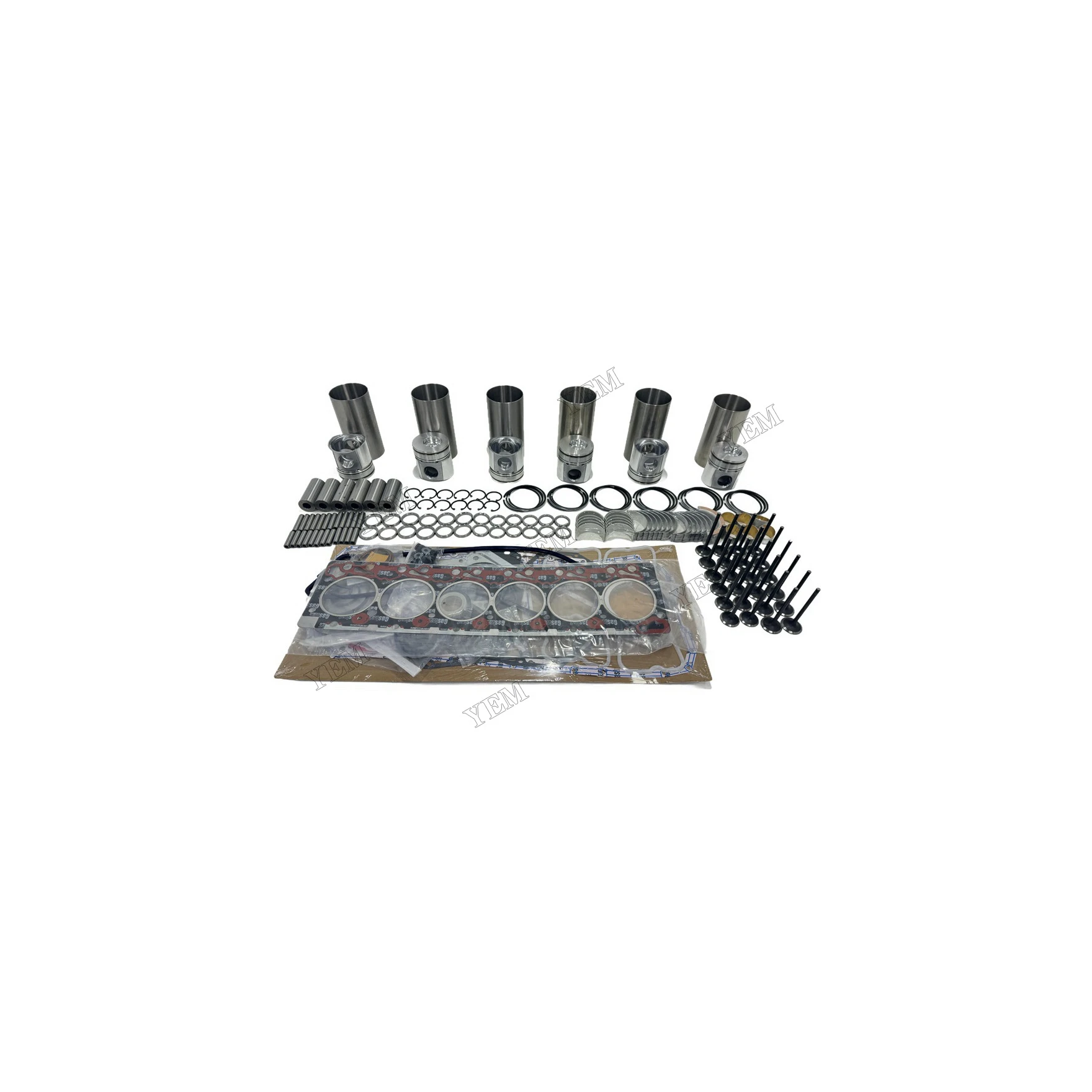 For Komatsu 6D102 Overhaul Repair Kit With Valves Engine Bearings Cylinder Liner Piston Rings Full Gasket Kit Parts Engine Parts