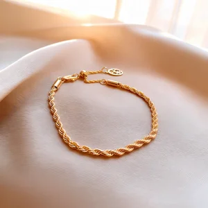 Fashion Chain & Link Bracelets Gold Plated Copper Brass Fine Charm Bracelet Jewelry Fancy Jewellery for Ladies Women Men Couple