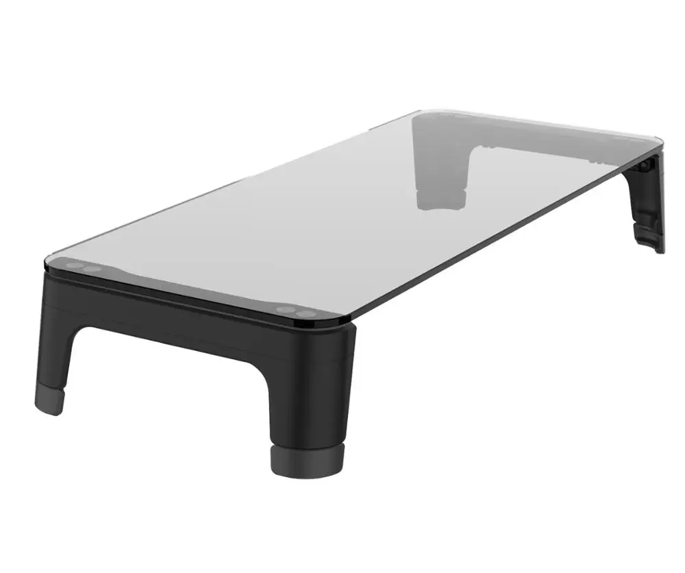 Gehärtetes Glas Höhenverstellbarer Schreibtisch-Organizer mit 3 USB- und Schnelllademonitor-Riser-Ständer für die Aufbewahrung im Home Office