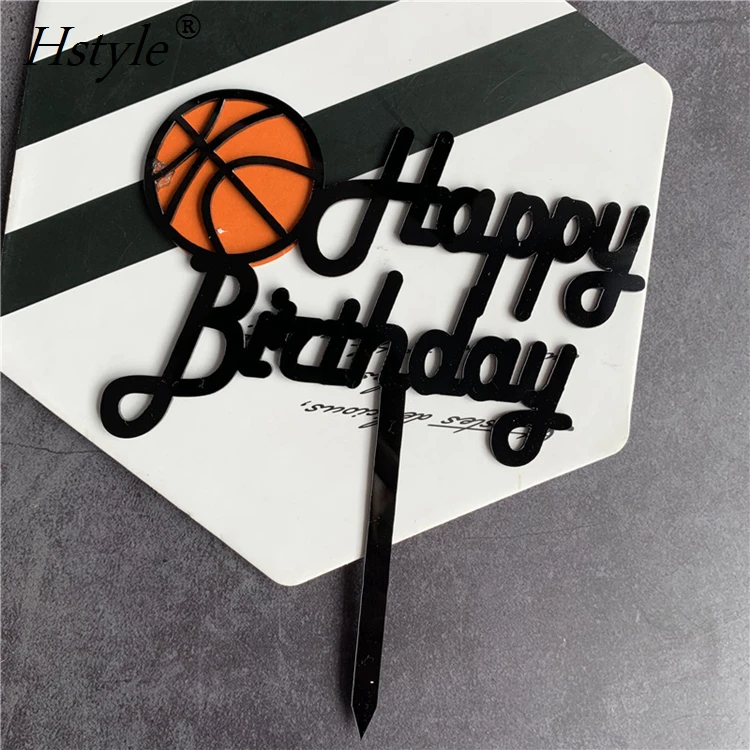 Set di decorazioni per feste di pallacanestro Topper per torta di compleanno e banner di compleanno di pallacanestro Palloncini di buon compleanno forniture per feste di compleanno di pallacanestro 