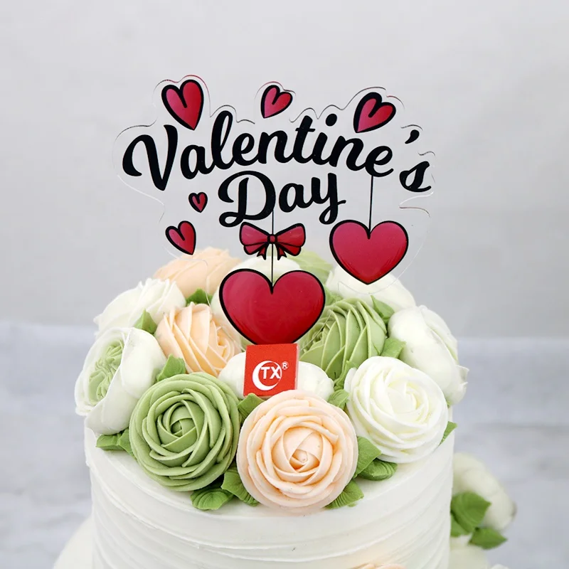 Shenniu Decoration De Gateau Romantique Imprime En Rouge Joyeux Saint Valentin Pour La Saint Valentin Anniversaire Decoration Buy Gateau De Saint Valentin Gateau D Amour Gateau Acrylique Product On Alibaba Com