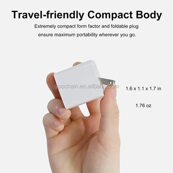 Caricatore Murale USB-C PD 20W E QC3.0 2 Porte - Adattore Rapido Da Viaggio Per IPhone 16, 15, 14, 13, 12