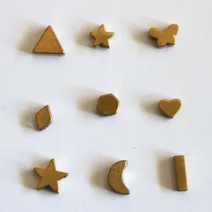 Wholesale Tiny Brass Jewelry Findings Star Moon Butterfly Hexagon Triangle Beads Charm Components