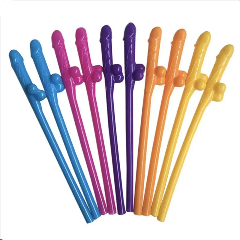 10PCS Willy Penis Dick Straw Hens Night Paty Straws Mix Colours  Bachelorette US