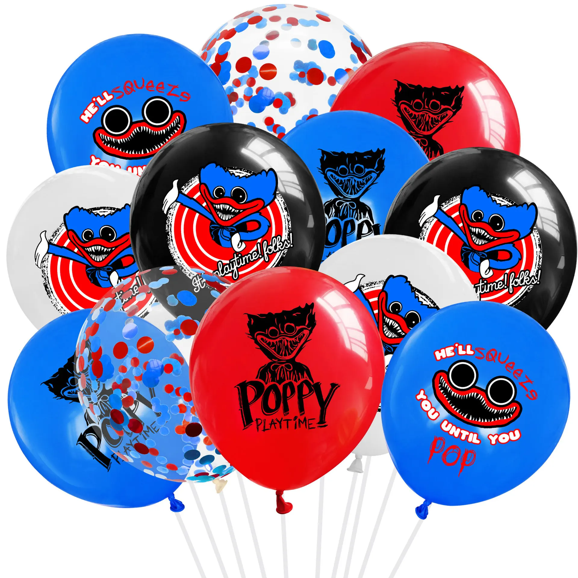 Huggy Wuggy Décoration Ballons, 10 pièces Poppy Playtime Fêtes Décorations,  Huggy Wuggy Anniversaire Ballons, Ballons Bannière Décorations
