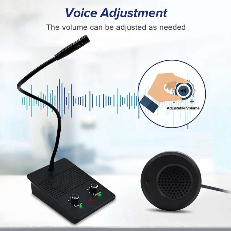 2025 Daytech  WI09 Free Touch Two Way Window Intercom System Bank Window Intercom Speaker