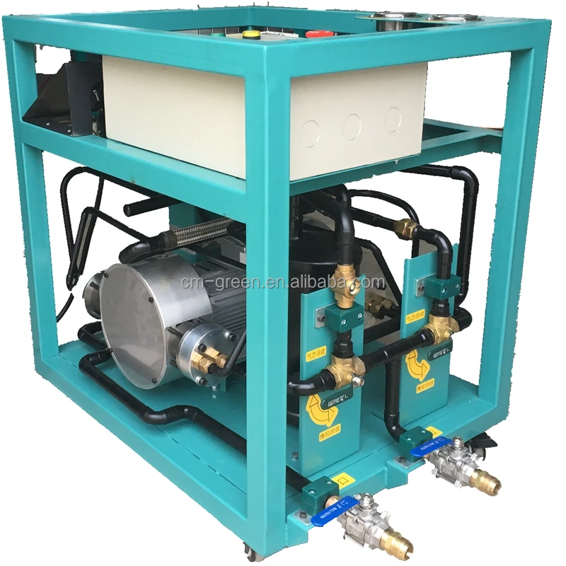 R245fa R123 Low Pressure Refrigerant Recovery Charging Machine 2HP Air Cooled Recovery Unit AC Recharge Machine