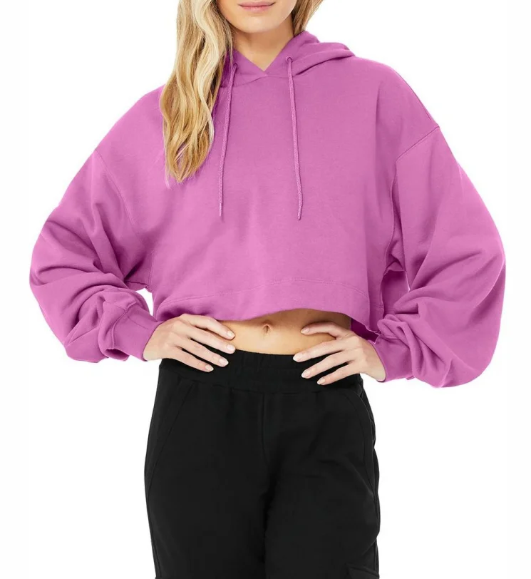Sudadera Corta Con Capucha Personalizada Para Mujer,Ropa De Otoño,Morada,Sin  Bolsillo - Buy Las Mujeres De Sudaderas Con Capucha,No Los Bolsillos  Sudadera Con Capucha,De Cultivo Sudaderas Con Capucha Product on Alibaba.com
