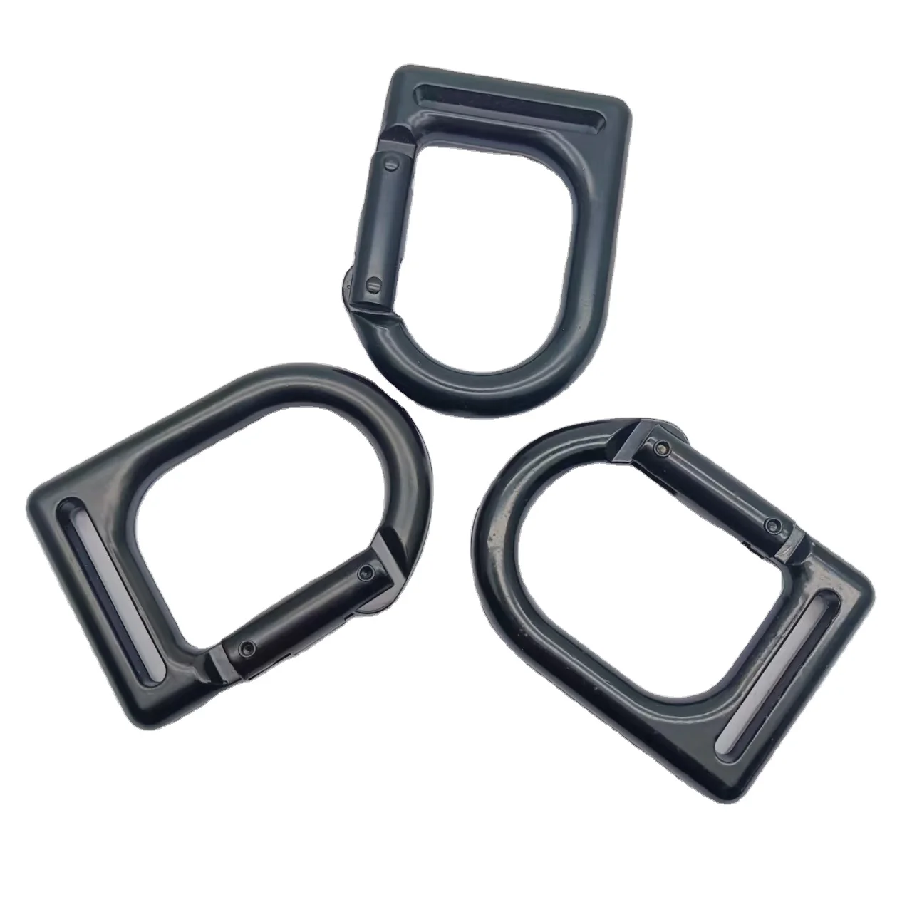 Black Zinc Alloy D-type Buckle 38MM Webbing Carabiner for Keychain Hiking Climbing