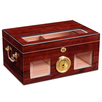 CIGARLOONG Light luxury Cigar Organizer Large Capacity Cigar Case Humidors Cedar Wood Vintage Box Display
