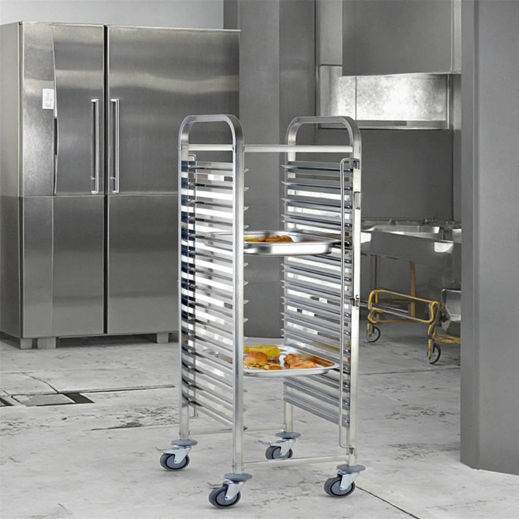Stainless Steel Hotel Restaurant Design - Fast Food Pan Tray Rack Trolley