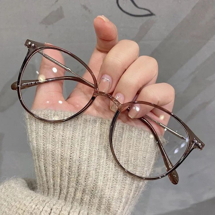 DL Glasses Round Shape Nails Fashion New Arrivals Anti Blue Light Sun Glasses Wholesale TR Frame Women Optical Sunglasses 2022