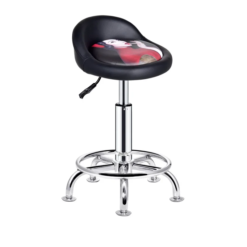 Rotatable Bar Stool Bar Table Lift Chair Beauty Barber Chair Pulley Round Stool for Salon