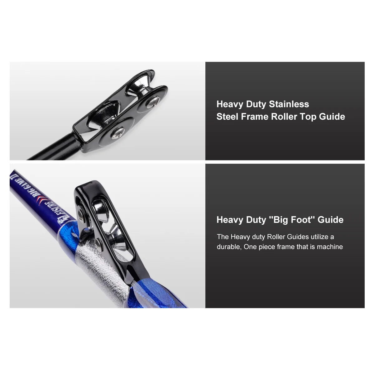 carbon fiber roller guilds fishing pole Wholesale Carbon Fiber Roller Guides Heavy Duty Deep Sea Tuna Fishing Pole  Lake Trolling Rod