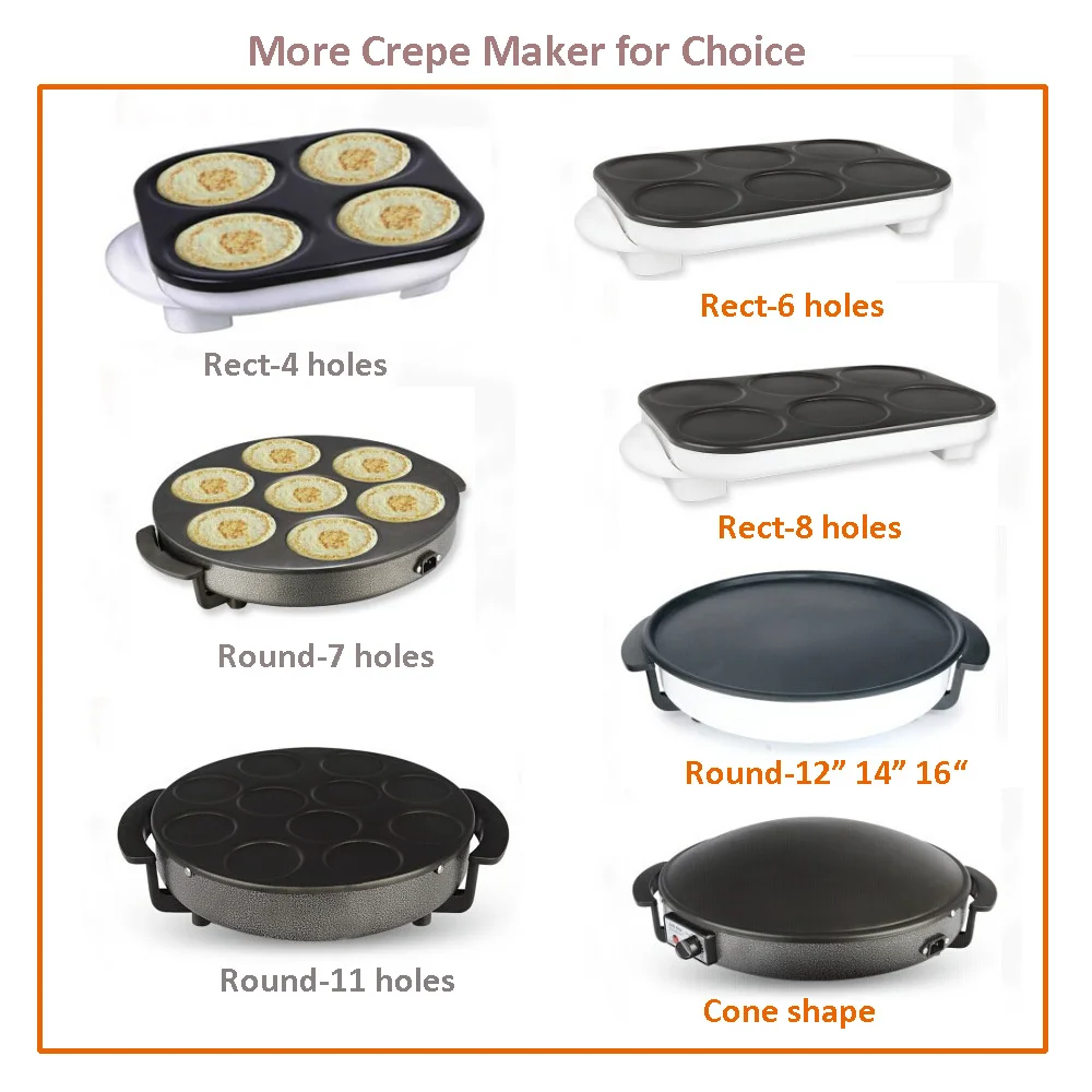 7.87 Inch Electric Mini Cprepe Maker Pancake Pan Maker Small Kitchen