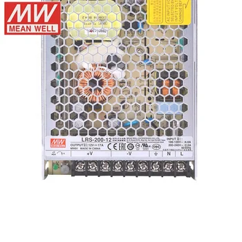 Mean Well  200W 12V 17A Single Output Meanwell Switching Power Supply LRS-200-12 for Led Lighting