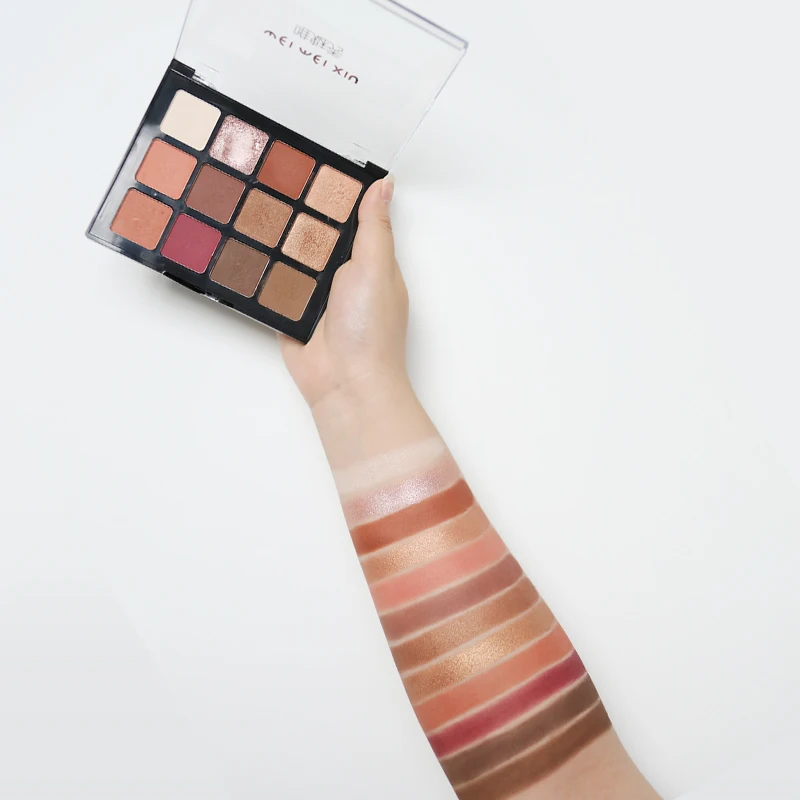 Палитра теней для век на заказ, 12 цветов пигмента, матовые Сияющие Блестки, палитра теней для век